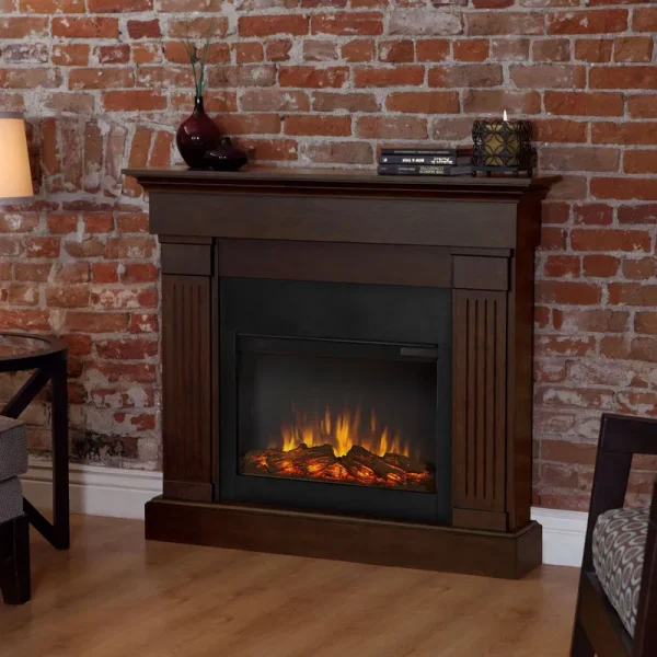 Real Flame Crawford Slim Line Electric Fireplace in Chestnut Oak