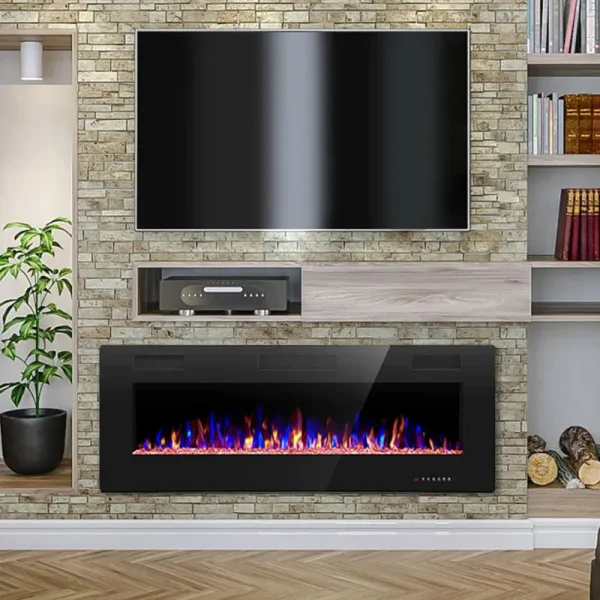 R.W.FLAME 50" Recessed Electric Fireplace Heater, 750W-1500W - 50inch