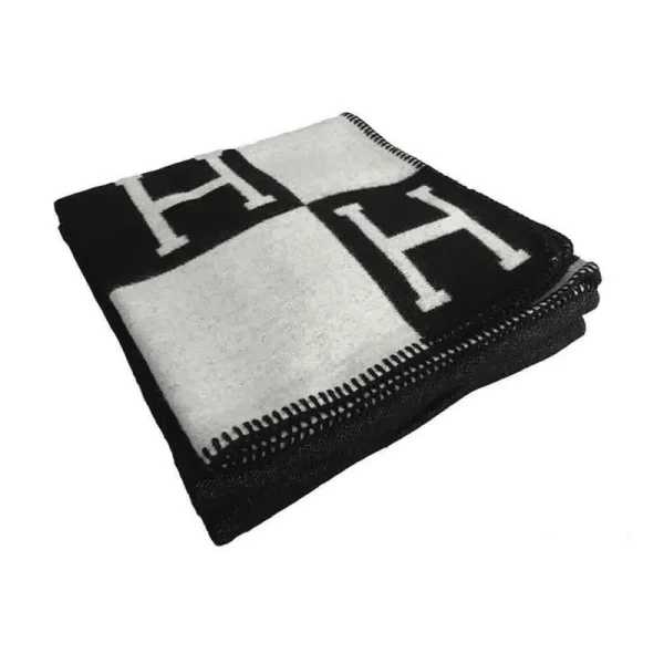 Black Merino Wool, Cashmere Plaid Throws 67 inch x 53 inch, Size: 53 x 67