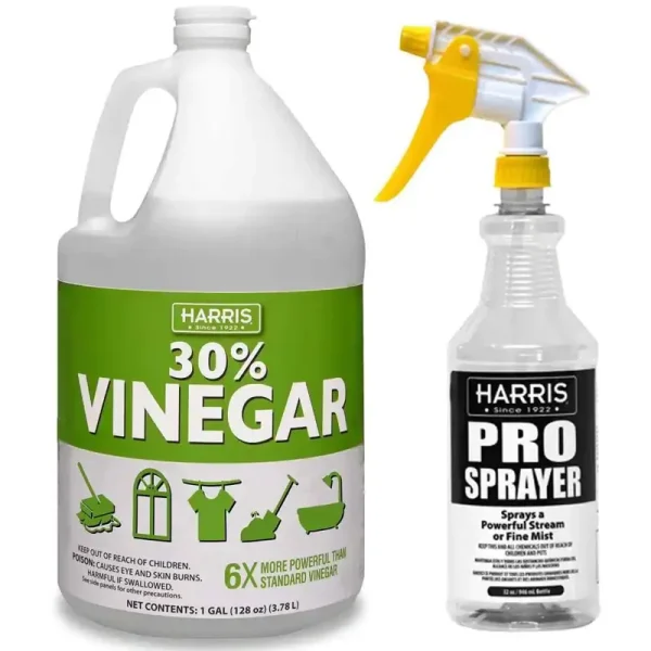 Harris 128 oz. 30% Cleaning Vinegar Concentrate and 32 oz. Professional Spray Bottle - Bronze