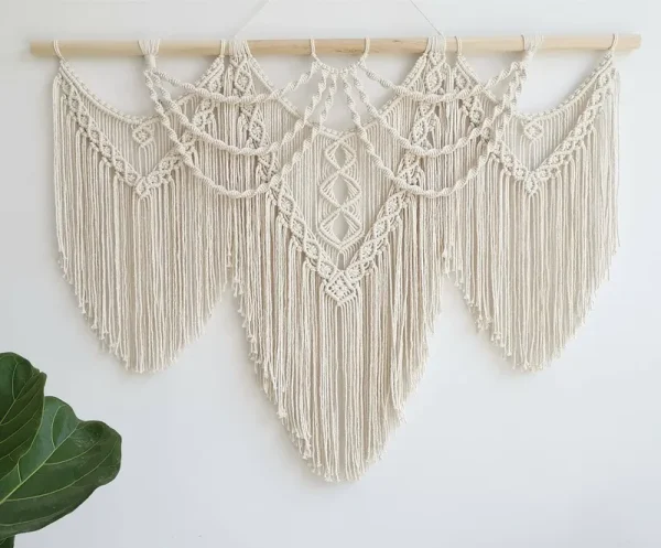 guzhiou Large Macrame Wall Hanging - Boho Tapestry Macrame Wall Decor Art- Chic Bohemian Handmade Woven Tapestry Home Decoration for Bed