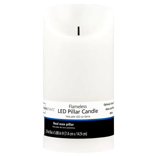 Mainstays White Flameless LED Pillar Candle - Each