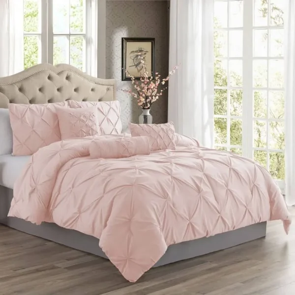 Swift Home Premium Pintuck Comforter Set - Blush - King