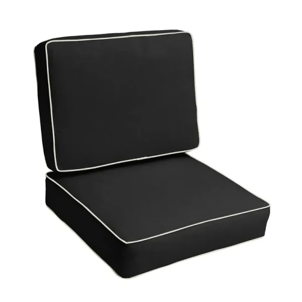 Indoor/Outdoor Sunbrella Seat/Back Cushion Birch Lane Fabric: Canvas Black Sunbrella Canvas