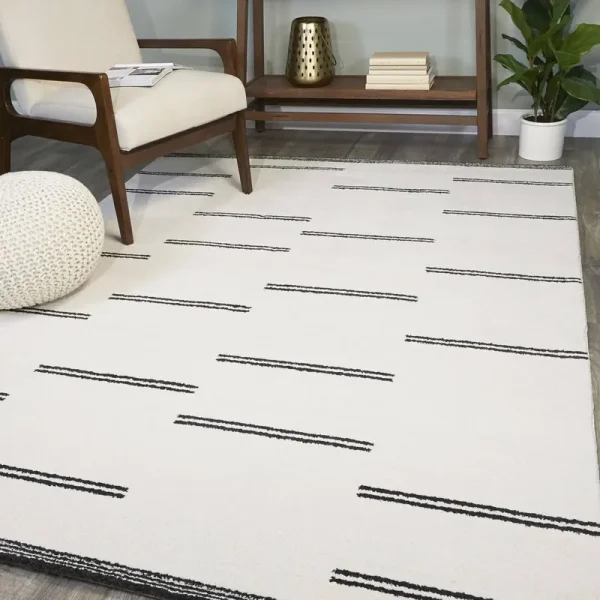 Agnes Geometric Ivory Area Rug AllModern Rug Size: Rectangle 5'3" x 7'