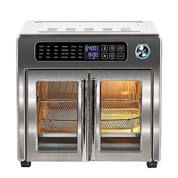 Emeril Lagasse 26 qt Digital Extra Large Air Fryer, Convection Toaster Oven with French Doors, Stainless Steel