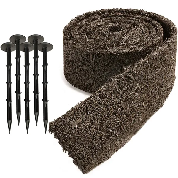 Zyppio Black Rubber Mulch for Landscaping, 120�� x 4.5�� Roll, Natural-Looking Permanent Garden Barrier for Plants, Vegetables, and Flowers, Recycled