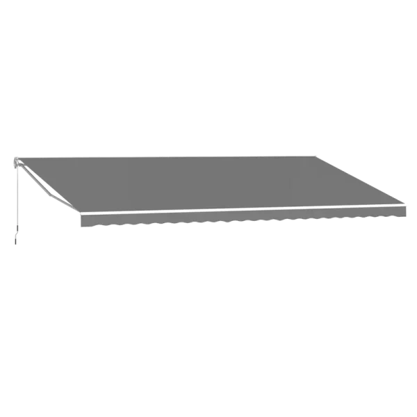AECOJOY 12'x10' Manual Retractable Awning Sun Shade, Patio Awning Canopy