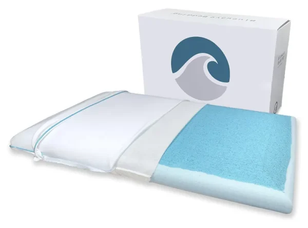 Bluewave Bedding Hyper Slim CarbonBlue Max Cool Gel Memory Foam Pillow for Stomach and Back Sleepers - Thin, Flat Design with Ad
