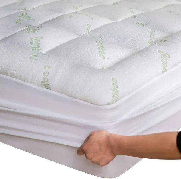 Niagara Sleep Solution Viscose Made from Bamboo Full Mattress Topper - Thick Cooling Breathable Pillow Top Mattress Pad for Back Pain Relief - Deep