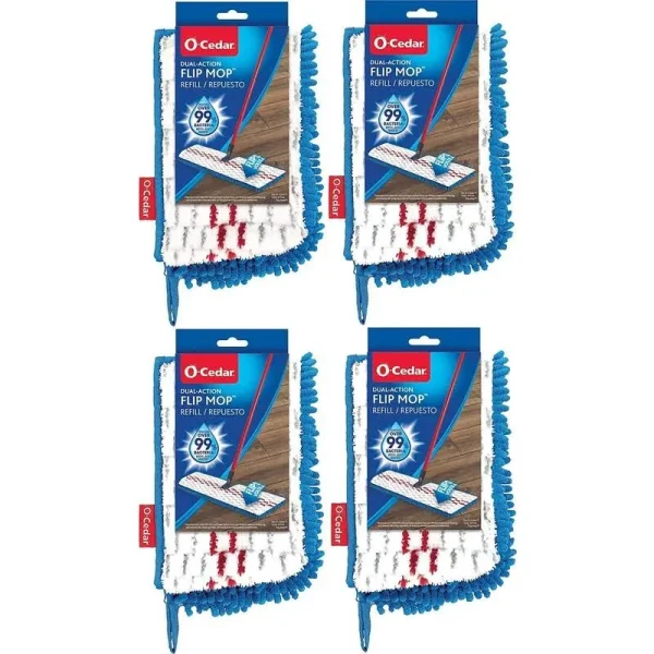 O-Cedar Dual-Action Microfiber Flip Mop Refill (Pack of 4)