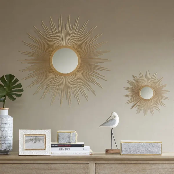Madison Park Fiore Sunburst Mirror Gold