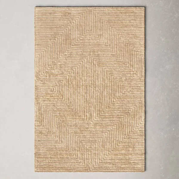 Balos Geometric Handmade Tufted Tan/Beige Area Rug AllModern Rug Size: Rectangle 3' x 5'