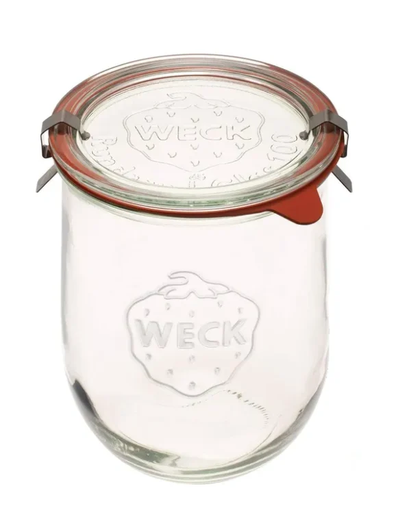 Weck 745 Tulip Jar - Sourdough Starter - 1L Single Jar with Clips, Gasket and Glass Lid, Size: Small