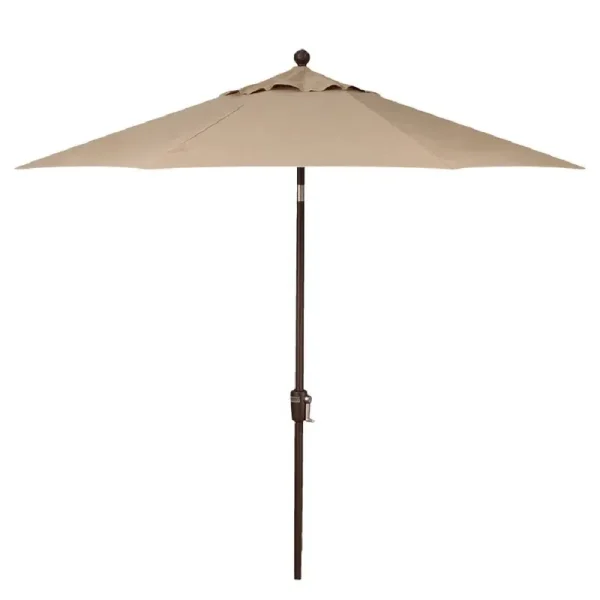 Outdoor Bronze 9' Push Button Tilt Umbrella - Sand