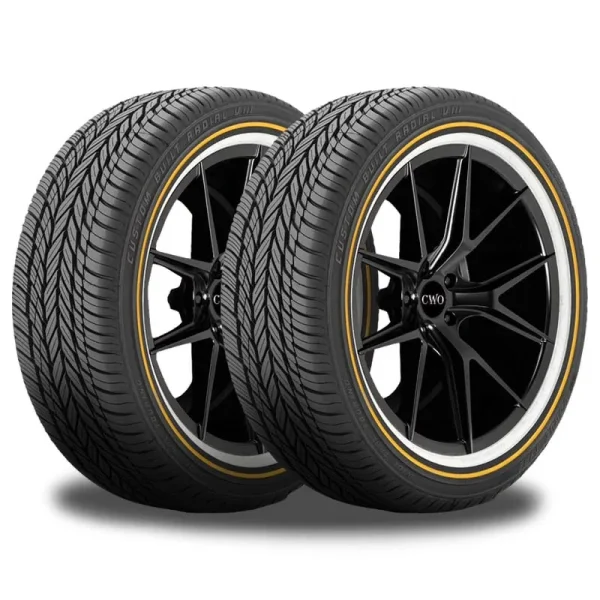 Set of 4 Vogue Custom Built Radial VIII 235/55R18 104V XL White/Gold Sidewall Tires 0.3206.132 / 235/55/18 / 2355518