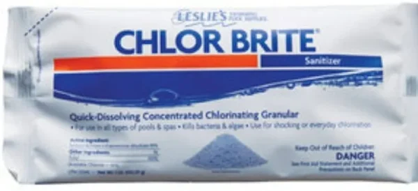 Leslie's Chlor Brite Granular Chlorine Pool Sanitizer Shock Bags 1 lb