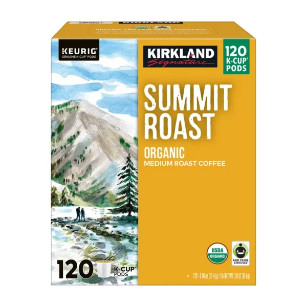 Kirkland Signature Coffee Organic Summit Roast K - Cup Pod, 120 - Count