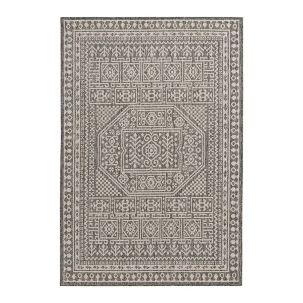 Mainstays 5'x7' Grey Medallion Outdoor Area Rug, Size: 5' x 7'