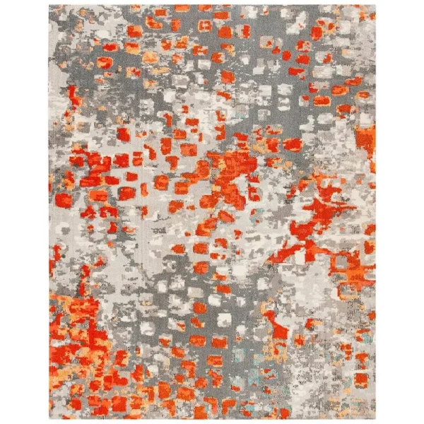 Poche Abstract Orange Area Rug Wrought Studio Rug Size: Rectangle 4' x 6'