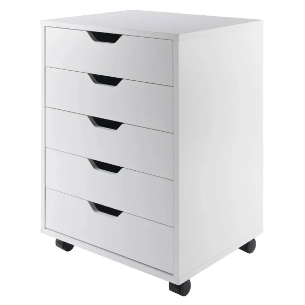 Winsome Halifax 5-Drawer Composite Wood Cabinet, White