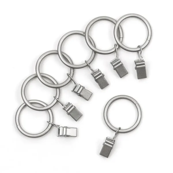 Mainstays Curtain Clip Rings Nickel, Set of Seven