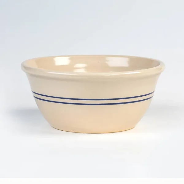 Martinez Pottery Heritage Blue Stripe Stoneware Mixing Bowl - 12"