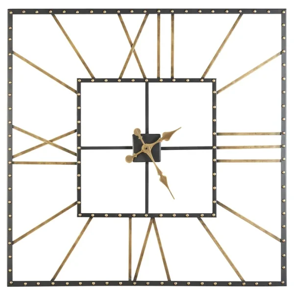 Thames Wall Clock, Black/Gold Finish by Ashley