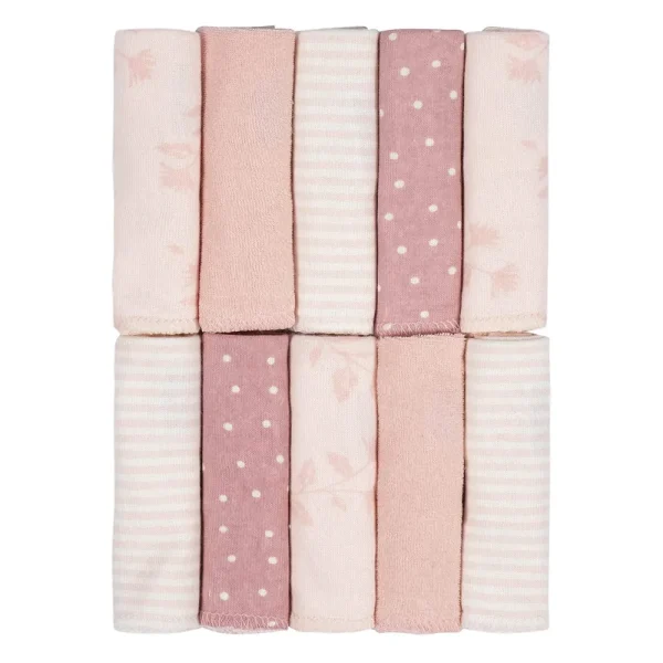 Just Born 10-Pack Baby Girls Vintage Floral Washcloths