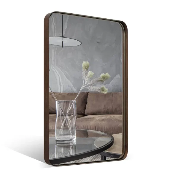 Bronze Bathroom Mirror Metal Framed Rectangle Wall Mirror