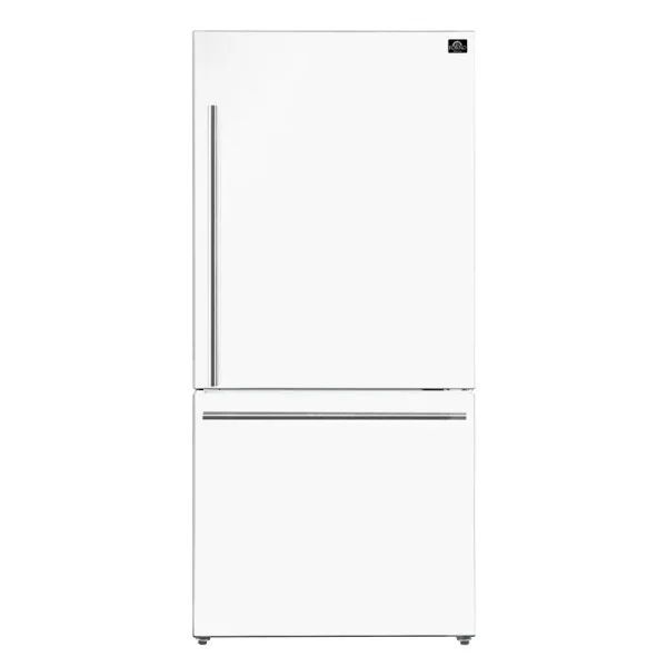 Forno Milano Espresso 31" Bottom Freezer Right Swing Door Refrigerator 17.2 Cu. ft. in White