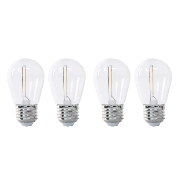 11-Watt Equivalent S14 String Light LED Light Bulb, Soft White 2700K (4-Pack) Feit Electric #S14/827/FILED/4 #1007508556