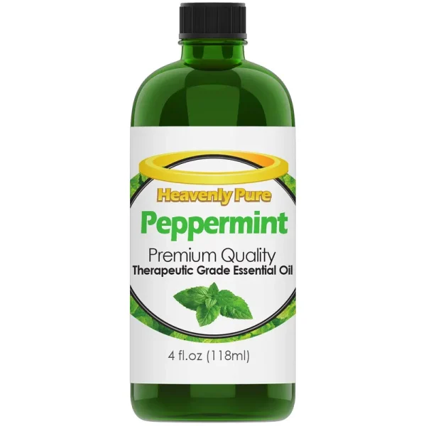 Heavenly Pure Peppermint Essential Oil (Huge 4 oz - Bulk Size) - Pure & Natural Sweet Peppermint Aroma - Therapeutic Grade - Peppermint Oil