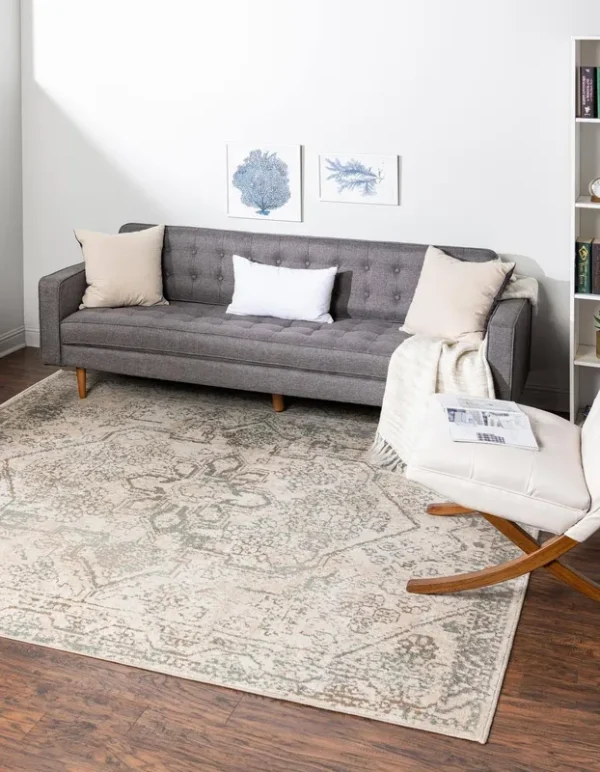 Unique Loom Sandstorm Tuareg Area Rug - 8' Square - Beige