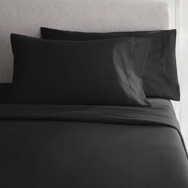 Mainstays 300 Thread Count CVC Pillowcase Set - Rich Black - King Each