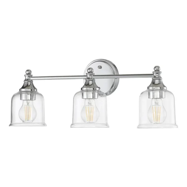 Hesby 23 in. 3-Light Polished Chrome Vanity Light