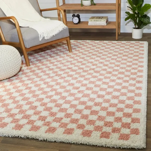 BALTA Covey Pink 5 ft. 3 in. x 7 ft. Geometric Area Rug