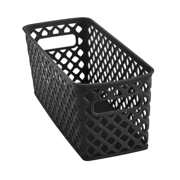 Mainstays Narrow Black Decorative Storage Basket