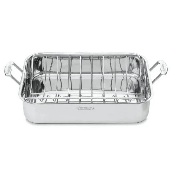Cuisinart 7117-16UR Chef's Classic Stainless 16-inch Rectangular Roaster with Rack