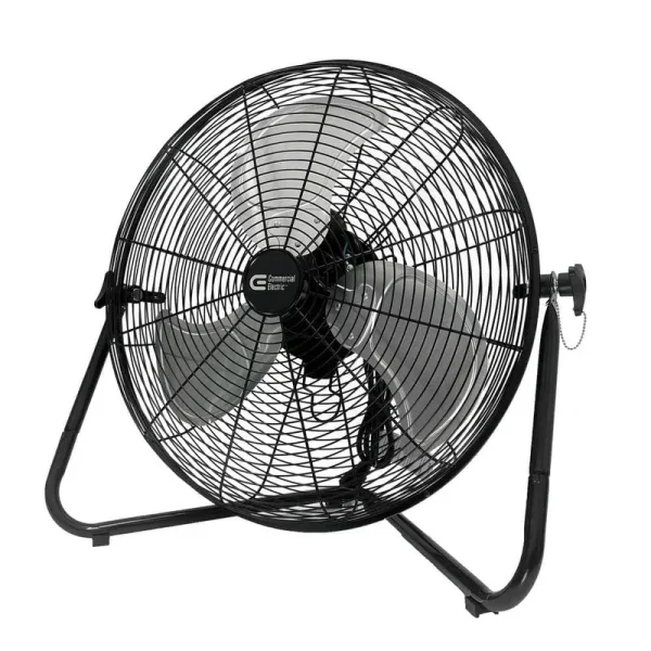 Commercial Electric 20 in. 3-Speed High Velocity Floor Fan, Black