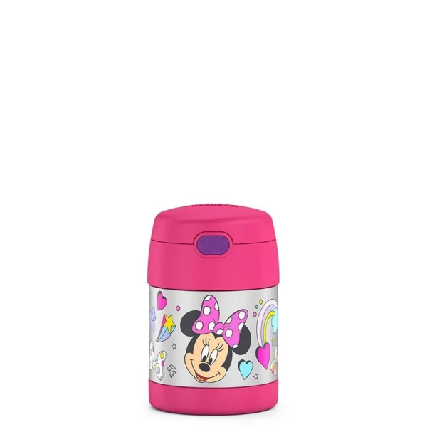 Thermos Funtainer 10 Ounce Stainless Steel Vacuum Insulated Kids Food Jar with Spoon, Preschool Minnie