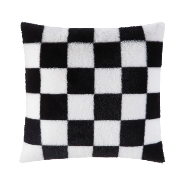 Mainstays Super Soft Check Square Decorative Pillow - Black & White - 18 x 18 in
