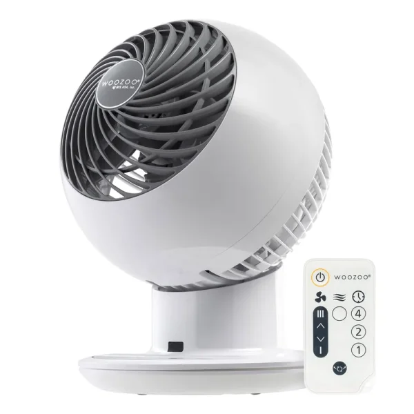 Woozoo Personal Oscillating Circulator Fan with Remote White