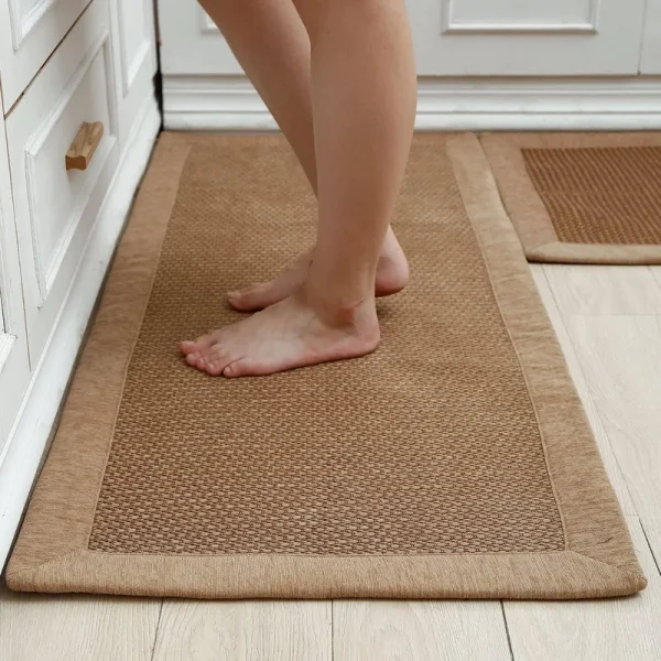 LUFEIJIASHI Kitchen Rugs and Mats Non Skid Washable Set of 2 Pcs Absorbent Kitchen Runner Rugs Farmhouse Kitchen Floor Mats for in Front of Sink
