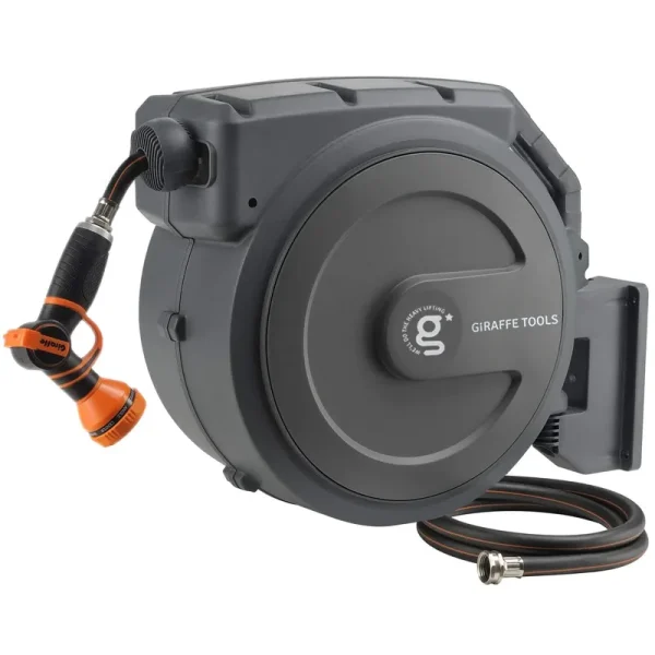 Giraffe Tools Retractable Garden Hose Reel 1/2 Inch x 130 ft