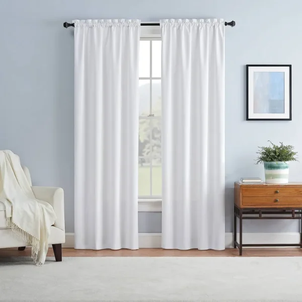 Eclipse Braxton White Thermaback Blackout Curtain Panel 42" x 84" New