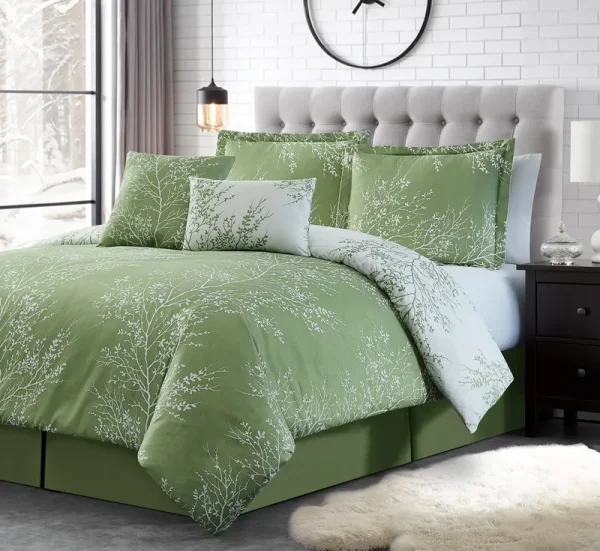 Spirit Linen Home Foliage 6-Pc. Comforter Set King Sage
