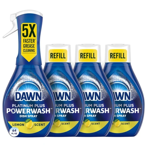 Dawn Platinum Powerwash Dish Spray, Dish Soap, Lemon Scent Refill, 16 oz, 3 Pack