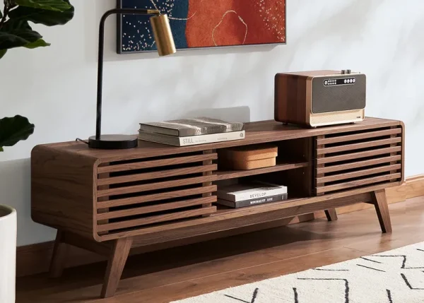 mopio Ensley 59 Walnut TV Stand for 55/60/65 inch TV