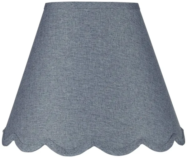 Springcrest Hardback Scallop Bottom Empire Lamp Shade Gray Small 6inches Top x 12inches Bottom x 9.5inches Slant x 9inches High Spider with